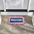 thumbnail image 4 of Eqslft Patriotic Red White Blue Welcome Doormat, Scalloped Star Border Design, Non- Floor Mat for Front Door Entryway, Indoor Outdoor Decorative Rug, 4 of 10