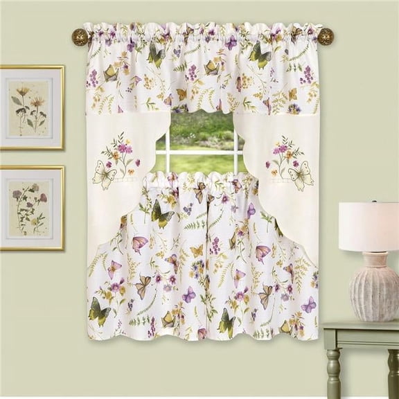Enchanted - Embellished Tier & Swag Set - 58 x 24 in.