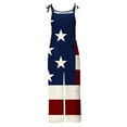 thumbnail image 4 of LMKIHUSA 4th of July 2024 Summer Women Star Flag Print Overalls Baggy Jumpsuit Independence Loose Fit Romper Pant with Pockets,Multicolor,L, 4 of 5