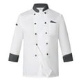 thumbnail image 7 of JanJean Unisex Double-Breasted Chef Coat Long Sleeve Restaurant Kitchen Cooking Chef Jacket Uniform White L, 7 of 7