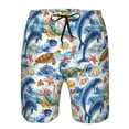 thumbnail image 4 of Kdxio Marine Animals Pattern Mens Casual Shorts - Drawstring Summer Beach Sports Shorts for Men, 4 of 9