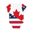 thumbnail image 6 of Rocae USA Canada Flag for Baby Cotton Short-Sleeve Bodysuits for Unisex Onesies Bodysuit-12 Months, 6 of 7