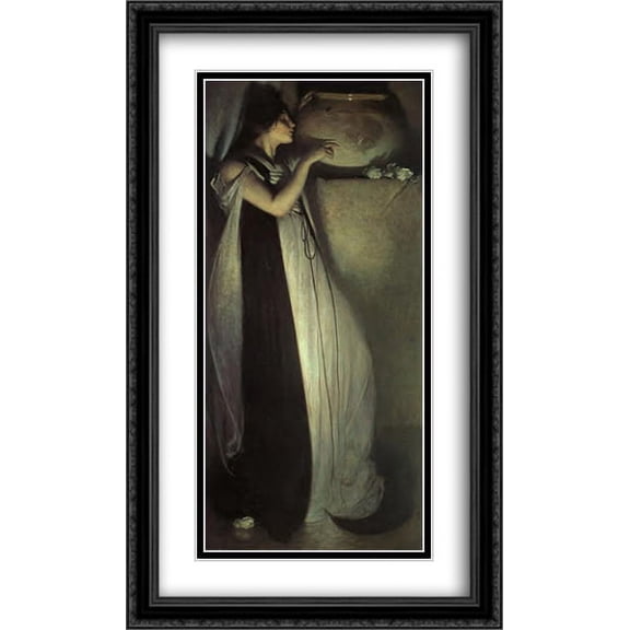 Isabella and the Pot of Basil 2x Matted 24x40 Large Black Ornate Framed Art Print by Alexander, John White