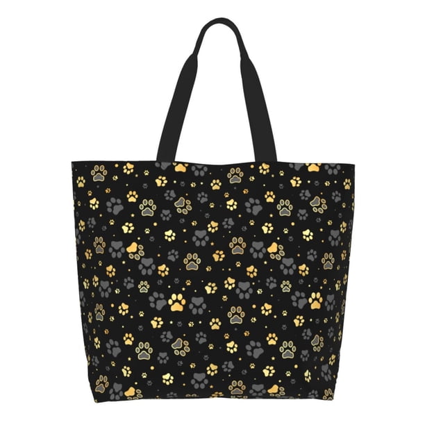 Easygdp Gold Dog Paw Bolsas Tote para Mujer, Bolsos de Hombro para Viaje, Bolsos de Mano de Gran Capacidad para Compras y Trabajo