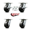 thumbnail image 2 of 5 Inch Polyolefin Caster Set with Roller Bearing 4 Swivel Lock and 2 Brake SCC, 2 of 2