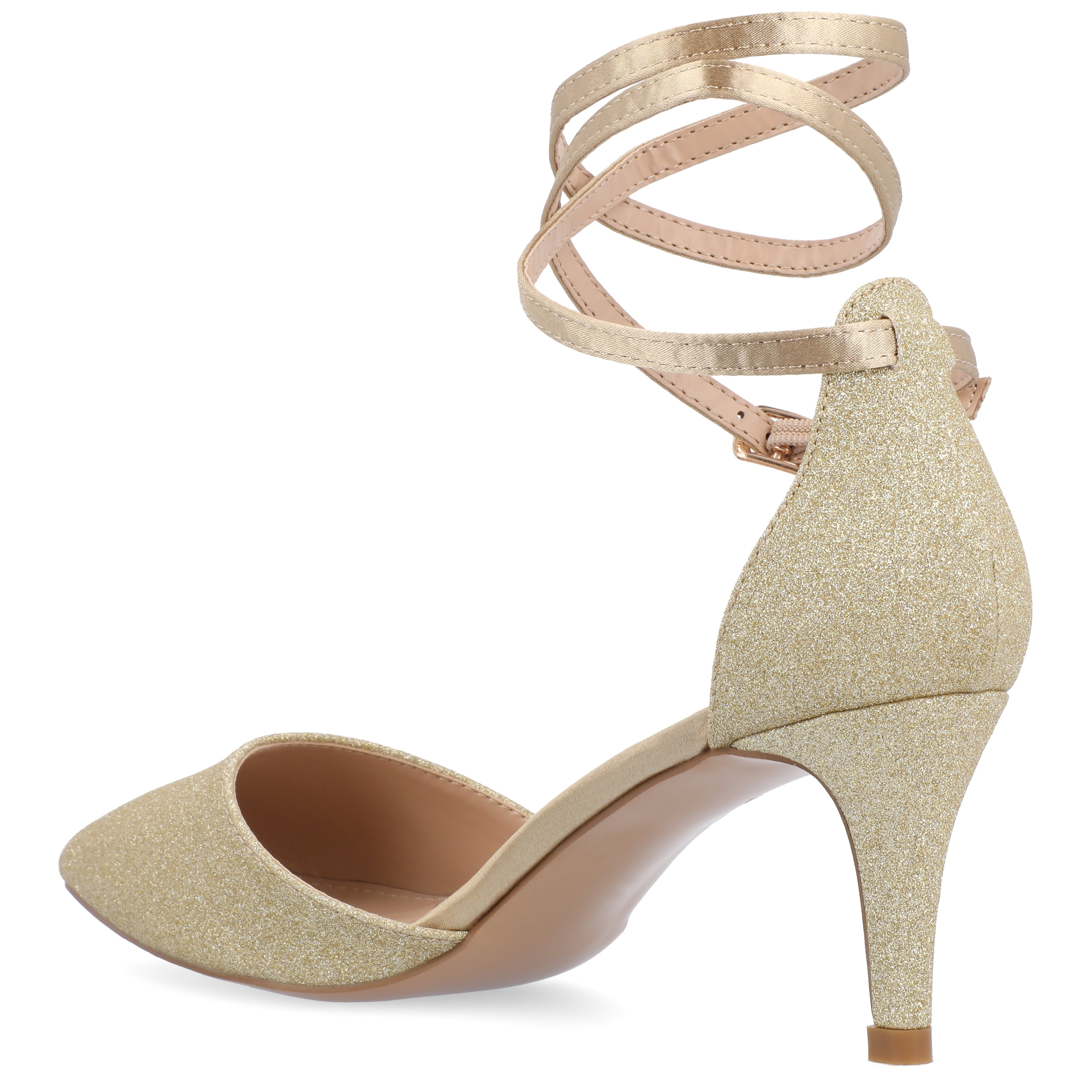 Journee Womens Luela Pointed Toe Mid Heel Evening Pumps