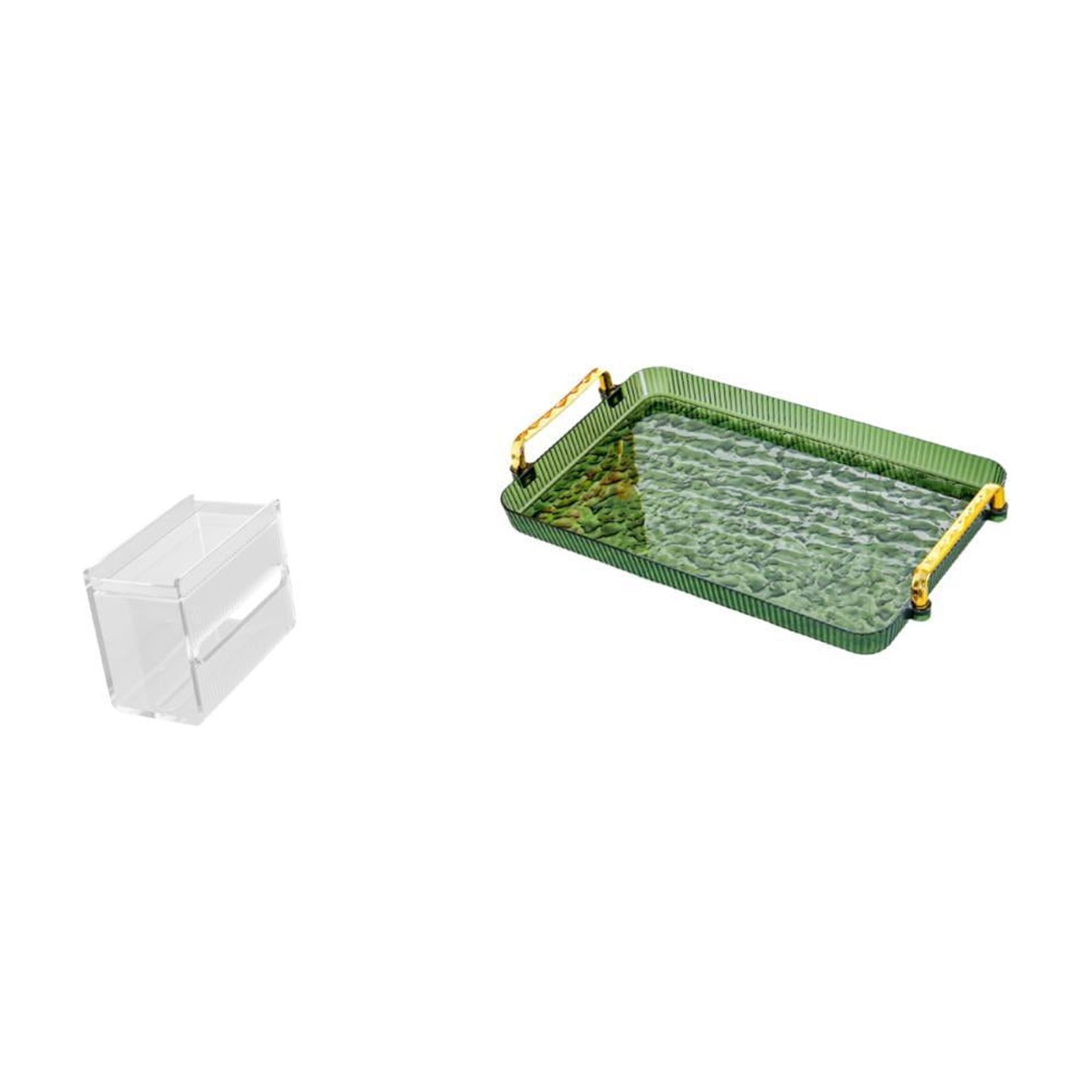 Fiocias Acrylic Toilet Paper Storage Box Modern Paper Towel Dispenser Wall Mounted Toilet Tissue Paper Holder Dessert Plate Coffee Table Tray with Handle Serv