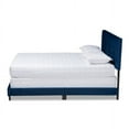 thumbnail image 2 of Baxton Studio Clare Full Size Navy Blue Velvet Panel Bed with Tufted Headboard, 2 of 6