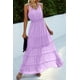 thumbnail image 4 of Vestido PRETTYGARDEN Maxi Morado Claro con Tirantes Finos XL, 4 of 5