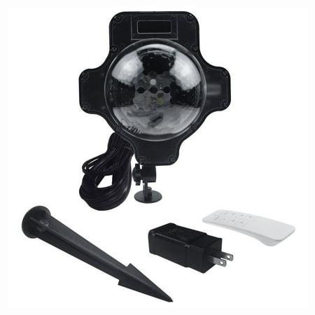 Pumpkin Shape LED Snowfall Light RF Remote Control Snowfall Projector Light Snowing Light LED Landscape Christmas Stage Light, Black