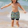 thumbnail image 5 of Rocae Construction Machinery for Teen Beach Trunks Boys Swim Trunks with Compression Liner Quick Dry Board Shorts, 5 of 9
