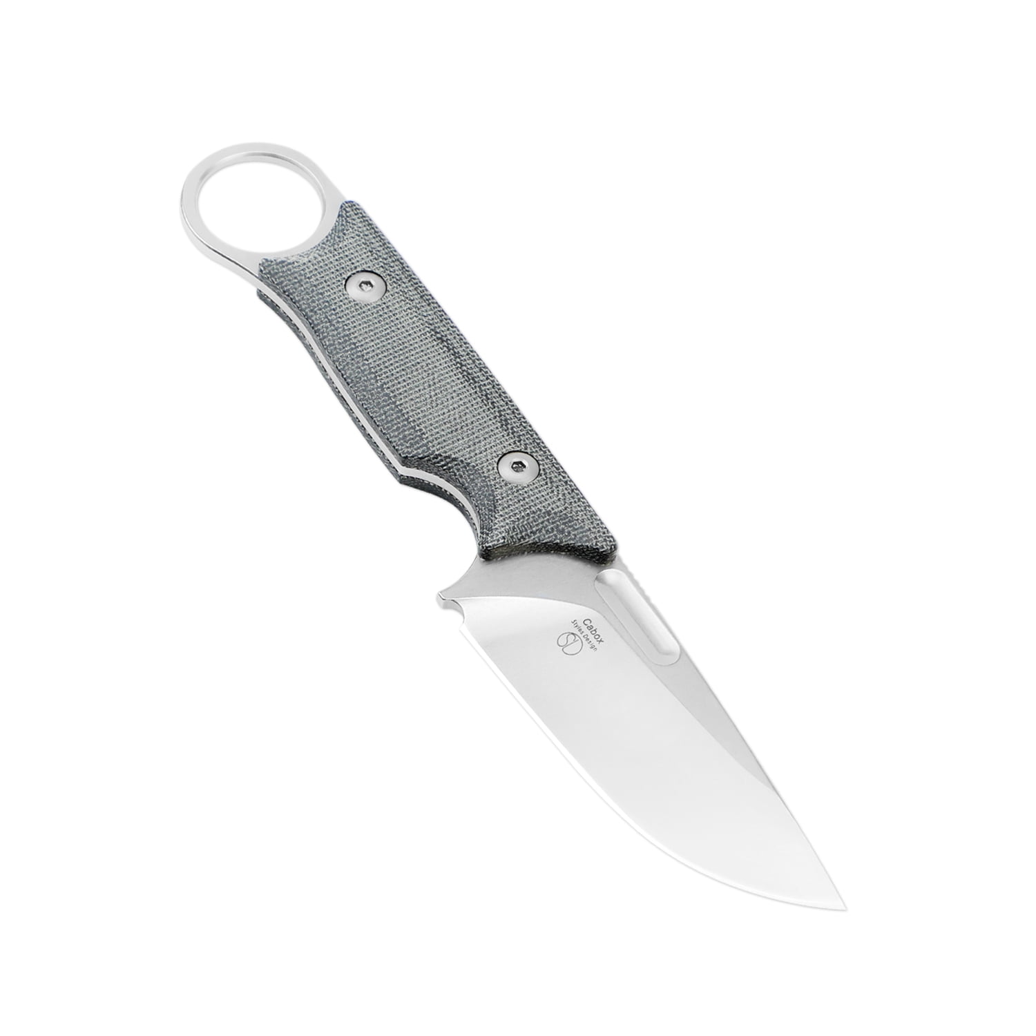 Kizer Fixed Blade Knife Cabox 3.38" D2 Steel Blade Black Handle Pocket Knives 1048A1