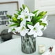 thumbnail image 4 of piezas de lirio tigre artificial de tacto real, lirio de Pascua, flores de primavera falsas para decoración de bodas, fiestas en casa, lirio de plástico falso (blanco, 8), 4 of 5
