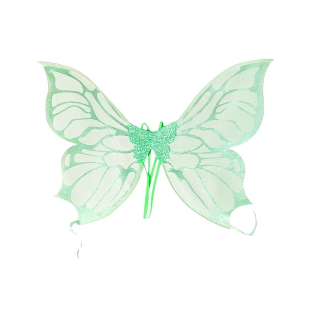 Alas de mariposa para niñas, alas de ángel, disfraz de elfo, alas de hada para cosplay infantil Verde