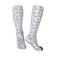 thumbnail image 4 of Balery Butterflies on Polka Dots Printed Novelty Socks Men's Women's Crew Socks Sports Socks Knee High Socks Cotton Socks Quirky and Cool Socks, 4 of 9