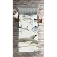 thumbnail image 2 of Ambesonne Fish Quilted Coverlet 2 Pcs, Collage of Aquatic Animal, Twin Size, Grey and Grey, 2 of 2