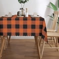thumbnail image 4 of Orange Black Checkered Table Cloth for Dining Tables, Reusable Gingham Buffalo Check Plaid Halloween Tablecloths Fall Checked Decor Rectangle Table Covers for Kitchen,Holiday,Party 60x84In, 4 of 7