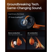 New Shokz OpenRun Pro 2 - Open-Ear, Bone Conduction Sport Headphones - Sweat Resistant, Workout Headphones with 30ft Bluetooth - Secure, Comfortable Fit - Deep Bass and Smart Mic - SHOKZ App (Orange)