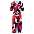 thumbnail image 5 of TaTaai Womens Summer Jumpsuit Short Sleeve V Neck Back Zipper Side Pocket Bohemian Print Solid Soft Breathable Casual Romper Gift, 5 of 5