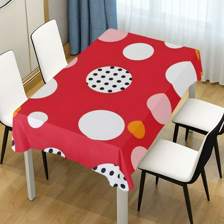 

Ryvnso White Dots Graffiti Rectangle Table Cloth Tablecover Dinning Tablecloth 54 x54