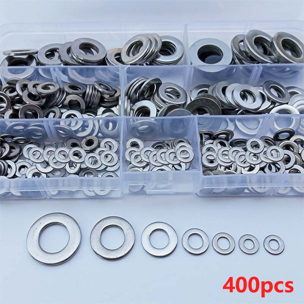 300 ASSORTED PIECE BLACK A2 STAINLESS STEEL M4 M5 M6 FORM A FLAT WASHERS KIT 