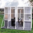 thumbnail image 4 of YOPTO Serre Extérieure en Bois Adossée, Serre Robuste pour Entrée avec Toit et Tablettes Ajustables, Support Triangulaire Coupe-Vent, Grande Serre Chaude pour Véranda Remise de Rangement, Jardin, Cour Arrière, Gris, 4 of 4
