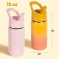 thumbnail image 6 of Daluvenix 12oz Insulated Kids Water Bottle with Straw and Carry Handle, Leak-Proof BPA-Free Stainless Steel Bottle, Orange, 6 of 10