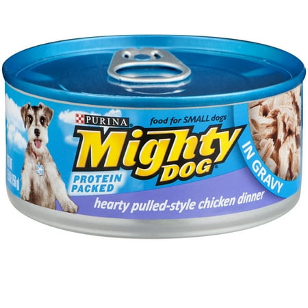 Purina Mighty Dog Hearty Pulled-Style Chicken Dinner in Gravy Wet Dog Food, 5.5 Oz