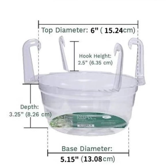 Hanging Plant Water Catcher-Clear Plastics Plant Water Catcher Tray-Hanging Plant Saucers Drip Pans for Indoor Outdoor Hanging Basket Flower Pot -6in