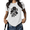 2-White, variant on COZYMY Women's Cute Flower Graphic Short Sleeve Shirt Soft Cotton Green Oversized Summer Tee