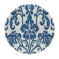 thumbnail image 4 of WYYP Vintage Flower Pattern Navy Blue and White Bohemian Round Tablecloth White, 4 of 8