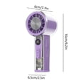 thumbnail image 3 of Portable Handle Fan with Air Turbo,4000mAh Battery Rechargeable with LED Display,Summer Outdoor Travel Essentials,Gifts for Men Women,Purple, 3 of 7