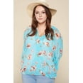 thumbnail image 4 of Plus Size Floral Chiffon Sheer Surplice Top 2XL, 4 of 9