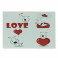 thumbnail image 1 of Love Cutting Board, Funny Dogs with Heart My Pet Best Friends Companions Ever House Animal Theme, Decorative Tempered Glass Cutting and Serving Board, Small Size, Red White, by Ambesonne, 1 of 1