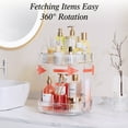 thumbnail image 2 of Rotating Makeup Organizer for Vanity 2 Tier, Delamu Skincare Make up Storage Perfume Cosmetic Dresser Organizer Countertop 360 Spinning, Clear, 2 of 7