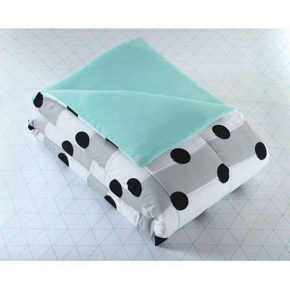 Your Zone 5-Piece Gray Stripe Dot Bed in a Bag, Twin