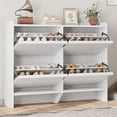thumbnail image 2 of EDTara Armoire à Chaussures en Bois Rabattable, Organisateur de Rangement à Étagère Réglable avec Design Caché pour Entrée Ou Couloir, 2 of 8