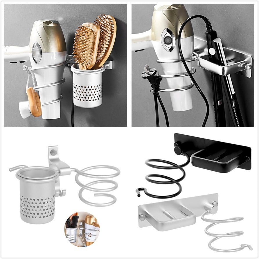Home Salon Hair Dryer Straightener Holder Rack Storage Organizer Aluminum 