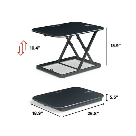 True Seating - Ergo Height Adjustable Laptop Riser Stand - Black
