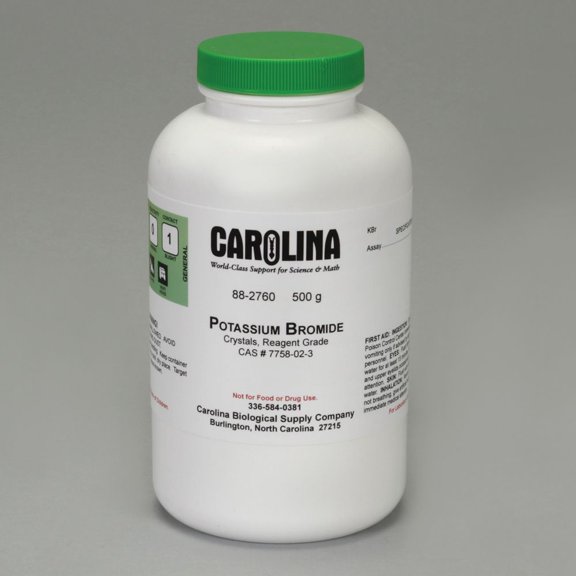 Potassium Bromide, Crystal, Reagent Grade, 500 G