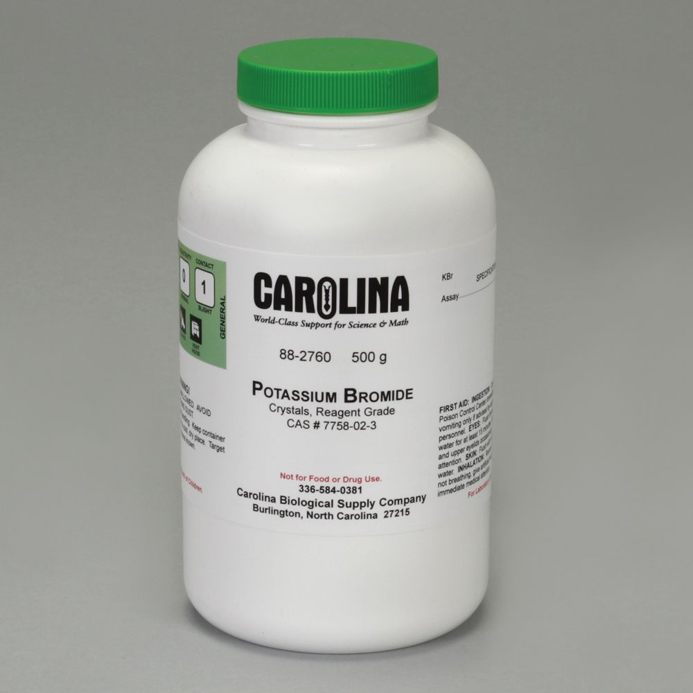 Potassium Bromide, Crystal, Reagent Grade, 500 G