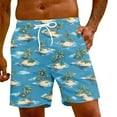 thumbnail image 4 of Xyxonk Mens Swim Trunks 9" Quick Dry Big & Tall Swimwear Summer Print Stretch Bathing Suits with Pockets Blue 3XL, 4 of 4