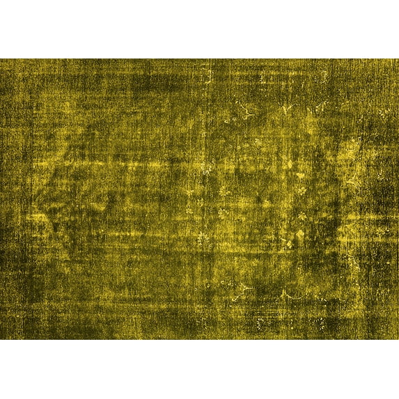 Ahgly Company Machine Washable Indoor Rectangle Oriental Yellow Industrial Area Rugs, 8' x 12'