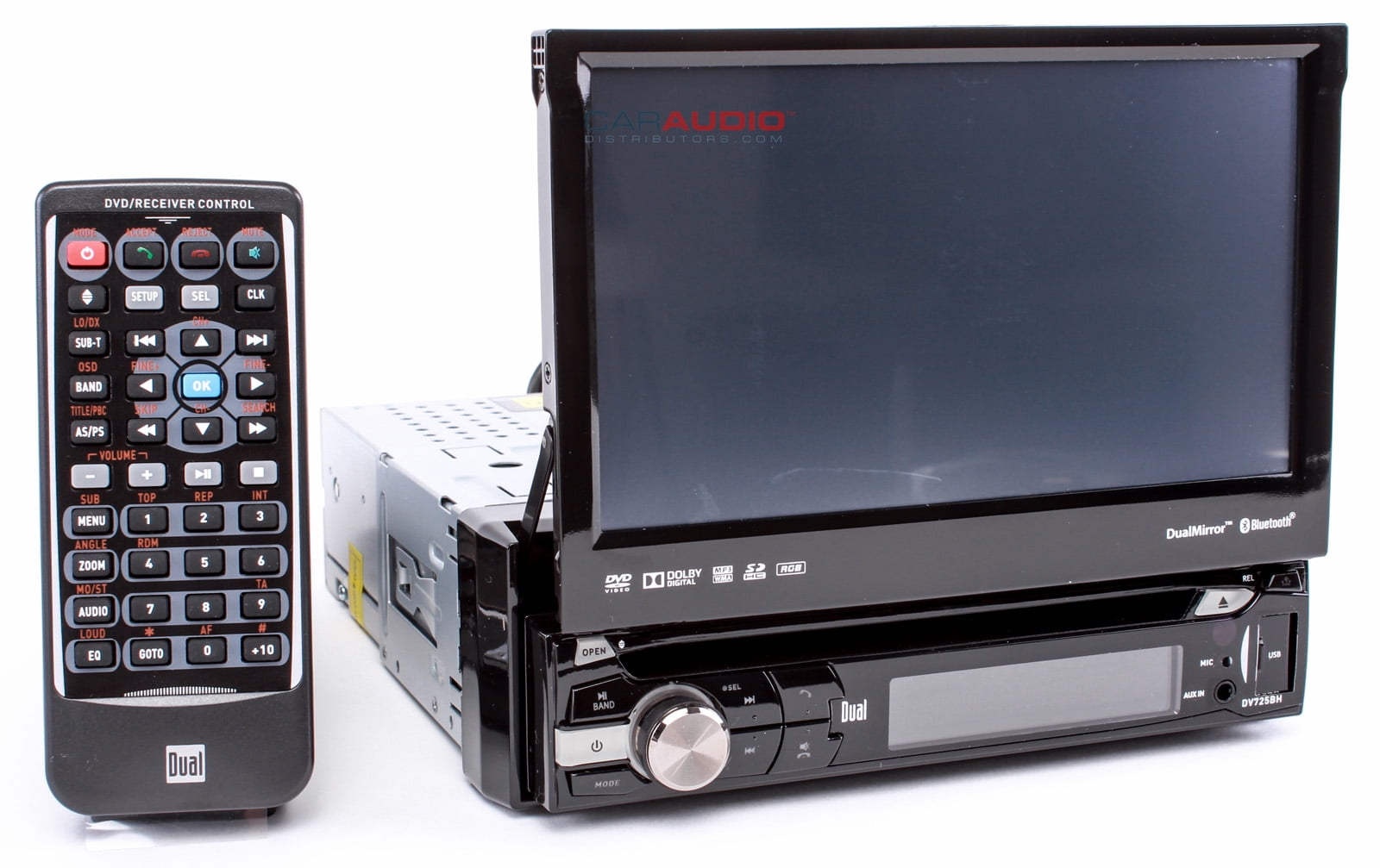 Dual DV725BH 7&quot; FlipOut Touchscreen Single DIN Bluetooth
