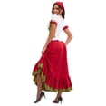 thumbnail image 5 of LEKWK Dirndl Dresses Women Short Sleeve Ruffle Lace Up Halloween Costume Renaissance Maiden Costume Cosplay Oktoberfest Outfit, 5 of 6