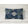 thumbnail image 2 of Caroline's Treasures BB5110PW1216 Blue Flowers Silver Gray Poodle Canvas Fabric Decorative Pillow , 12H x16W, multicolor, 2 of 3