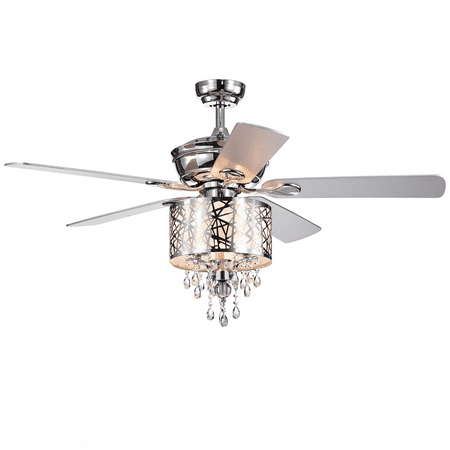 Garvey 5 Blade 52 Inch Chrome Ceiling Fan With 3 Light