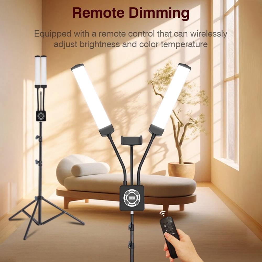 Selfie Camera Lamp,3200k-5600k Color Beauty Rotatable Tube 196pcs Beads 3200k-5600k With Clip Stand Temperature Adjustable With 40w Dual-arm Fill Dual-arm Fill Beauty Dsfen Buzhi Lamp 40w