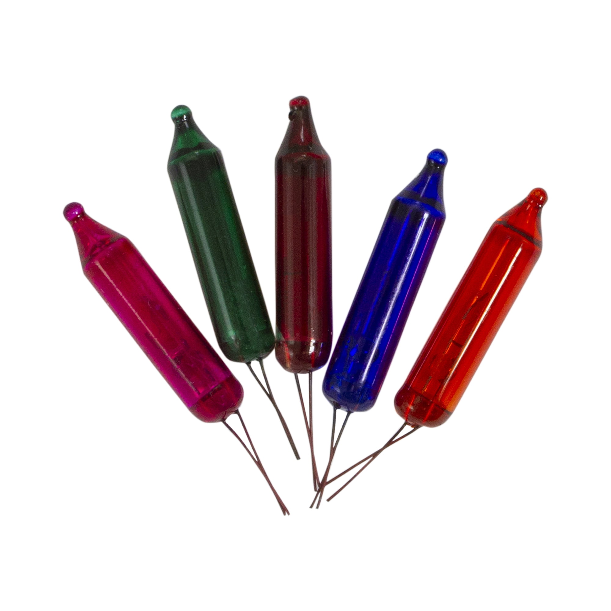Pack of 5 Multi-Color Mini Christmas Replacement Bulbs, 2.5 Volts