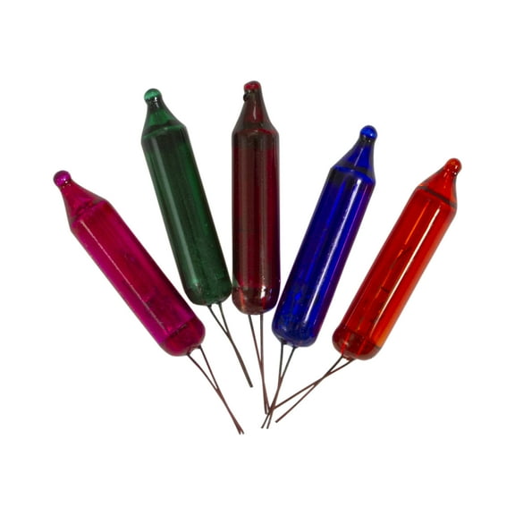 Pack of 5 Multi-Color Mini Christmas Replacement Bulbs 3.5 Volts